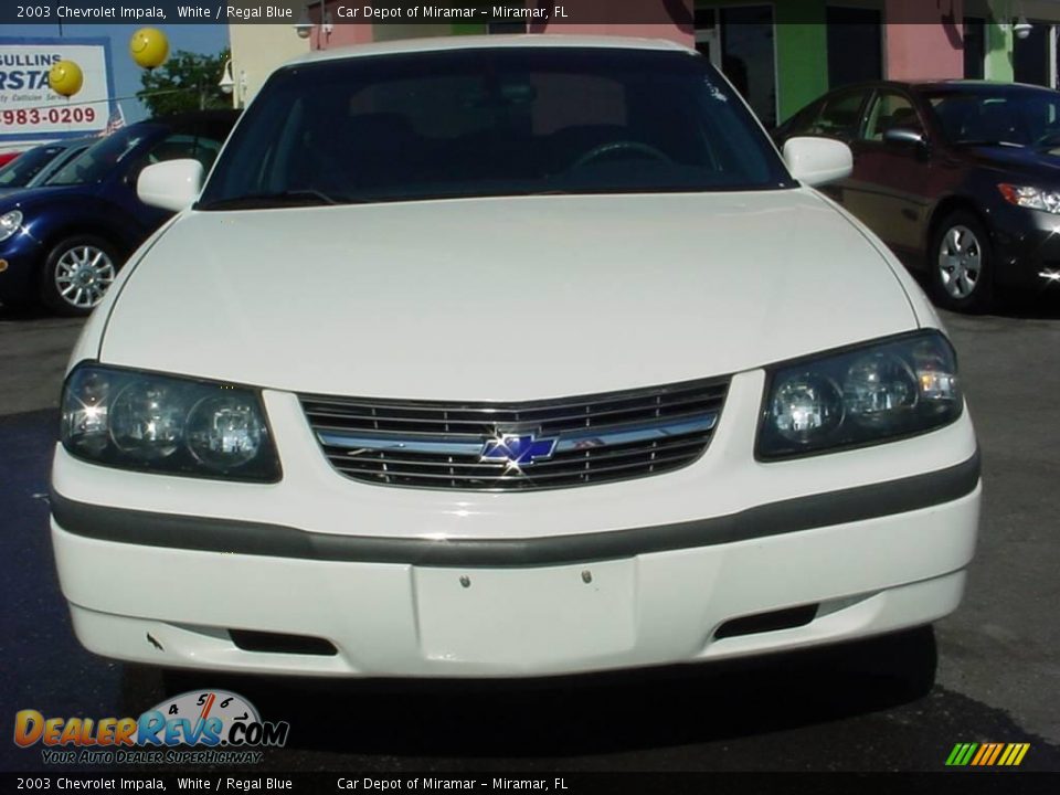 2003 Chevrolet Impala White / Regal Blue Photo #8
