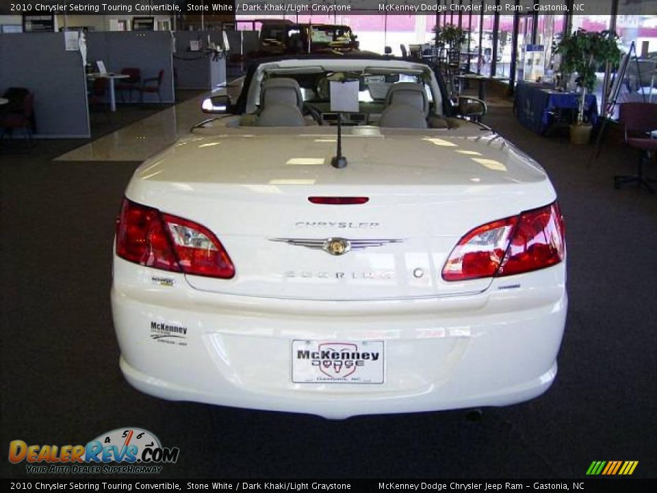 2010 Chrysler Sebring Touring Convertible Stone White / Dark Khaki/Light Graystone Photo #3