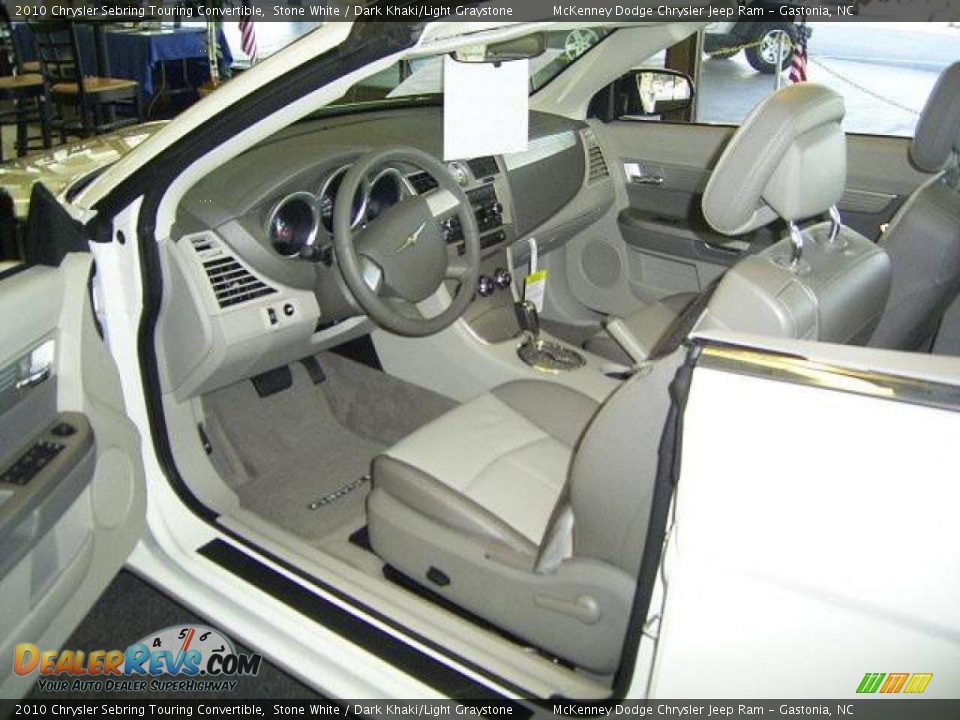 2010 Chrysler Sebring Touring Convertible Stone White / Dark Khaki/Light Graystone Photo #24