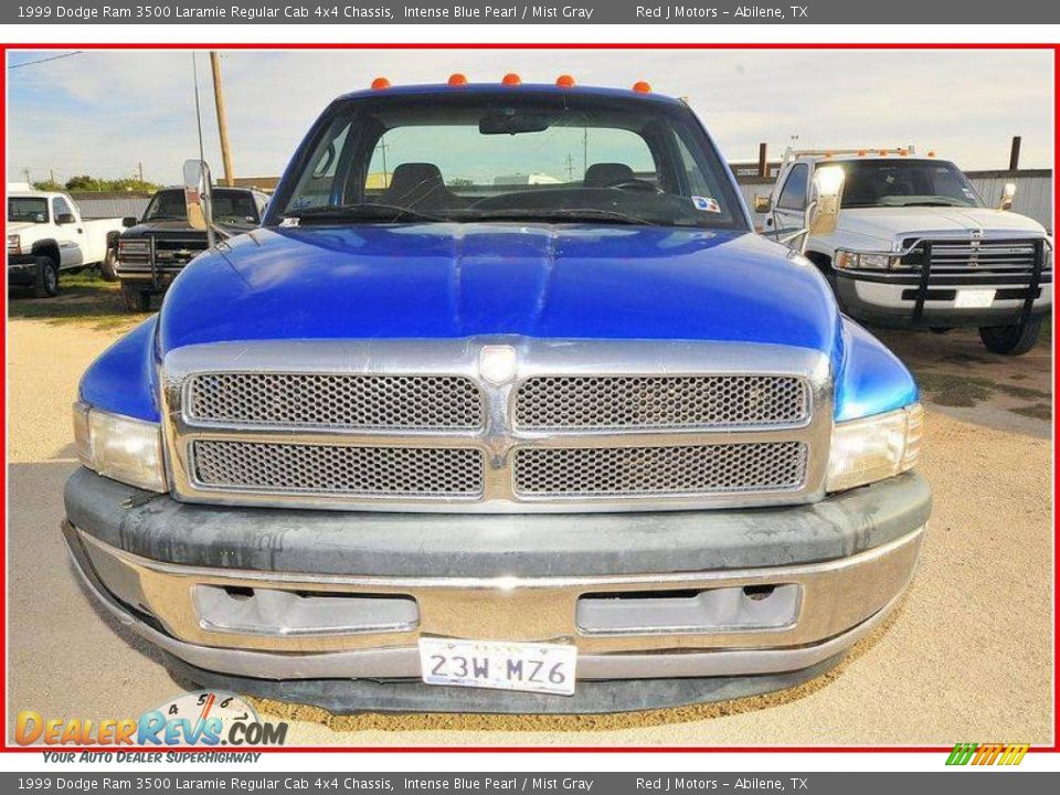 1999 Dodge Ram 3500 Laramie Regular Cab 4x4 Chassis Intense Blue Pearl / Mist Gray Photo #8