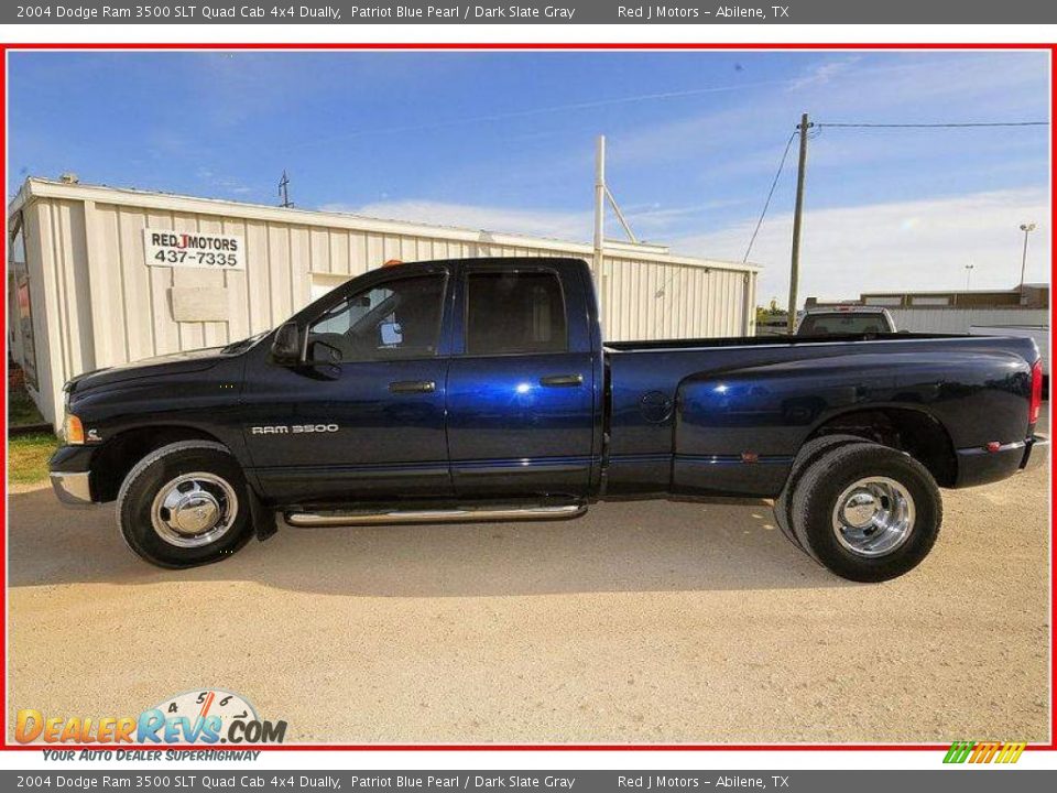 2004 Dodge Ram 3500 SLT Quad Cab 4x4 Dually Patriot Blue Pearl / Dark Slate Gray Photo #2
