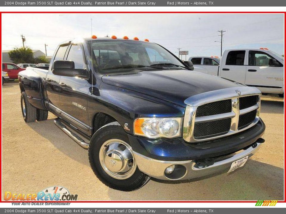 2004 Dodge Ram 3500 SLT Quad Cab 4x4 Dually Patriot Blue Pearl / Dark Slate Gray Photo #10