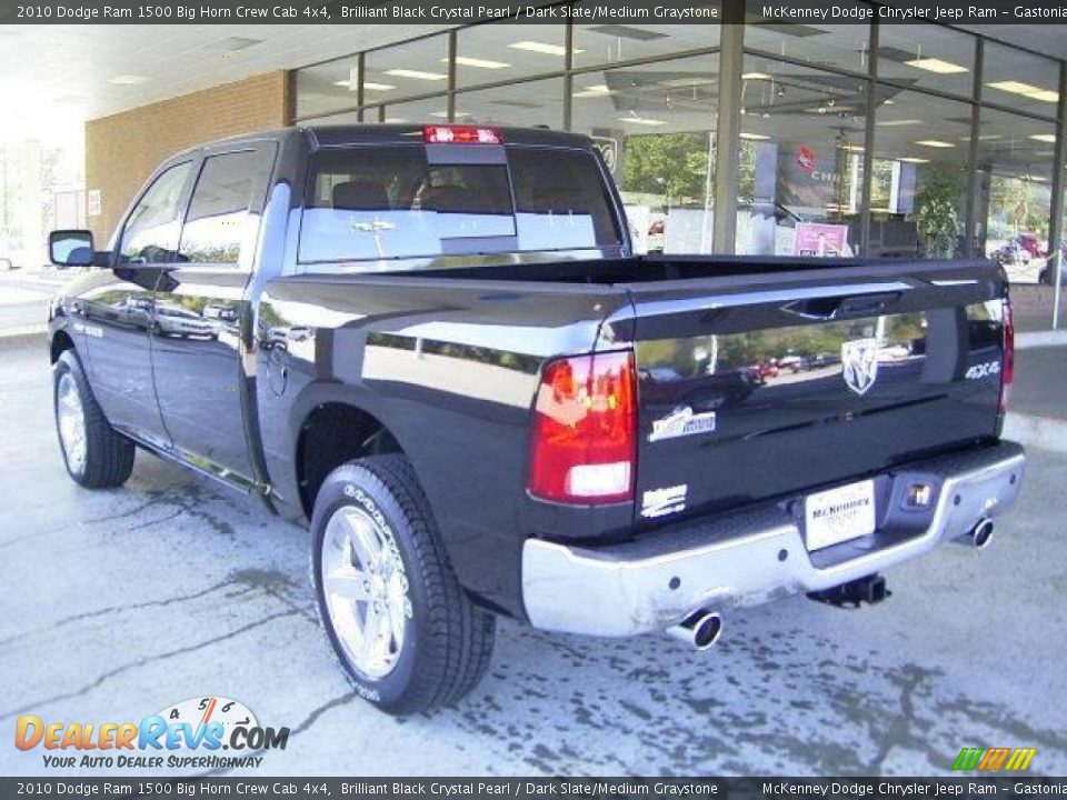 2010 Dodge Ram 1500 Big Horn Crew Cab 4x4 Brilliant Black Crystal Pearl / Dark Slate/Medium Graystone Photo #2