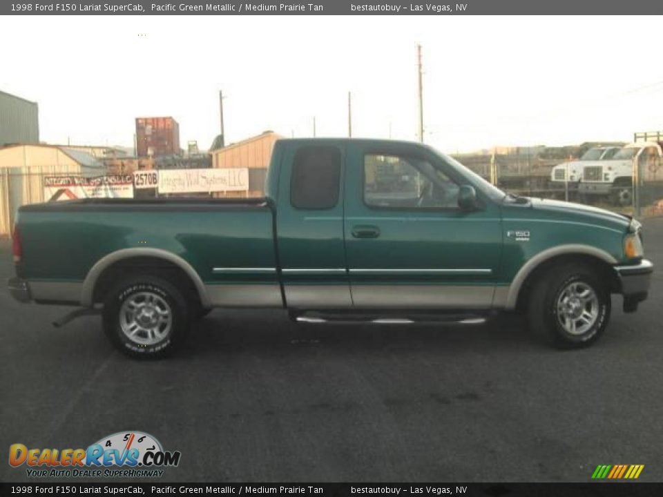 1998 Ford F150 Lariat SuperCab Pacific Green Metallic / Medium Prairie Tan Photo #5