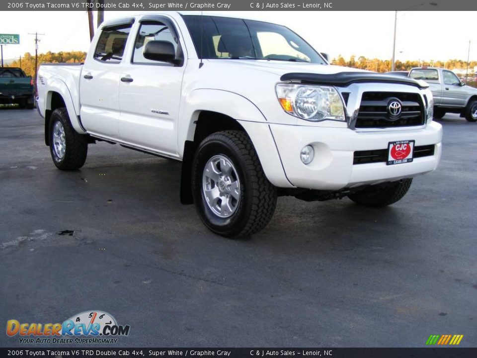 2006 Toyota Tacoma V6 TRD Double Cab 4x4 Super White / Graphite Gray Photo #4