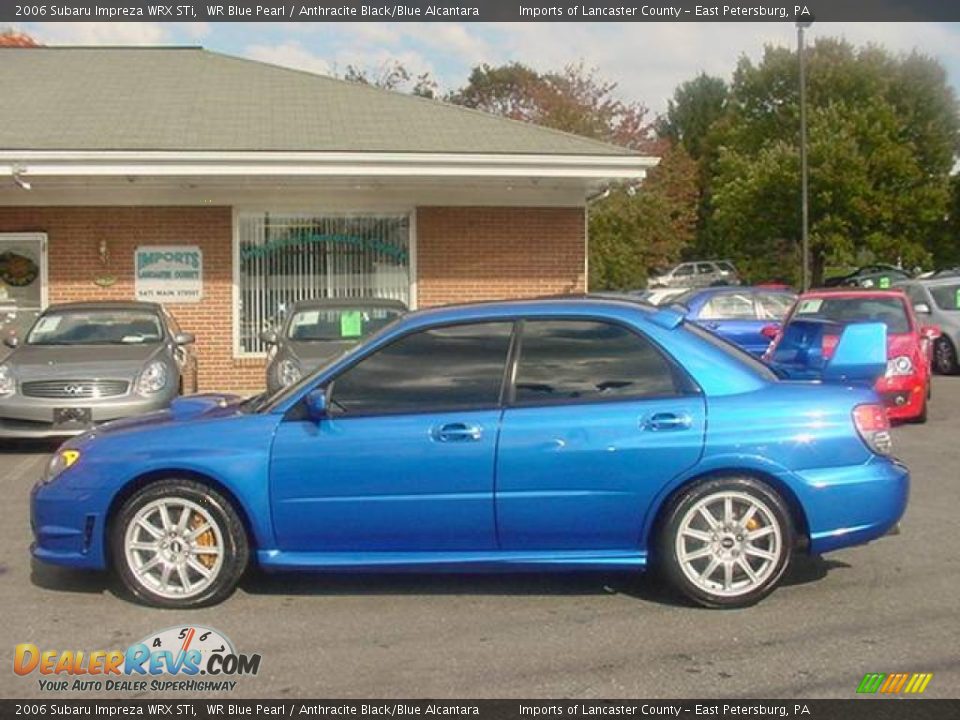2006 Subaru Impreza WRX STi WR Blue Pearl / Anthracite Black/Blue Alcantara Photo #5
