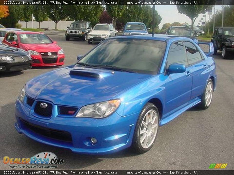 2006 Subaru Impreza WRX STi WR Blue Pearl / Anthracite Black/Blue Alcantara Photo #6