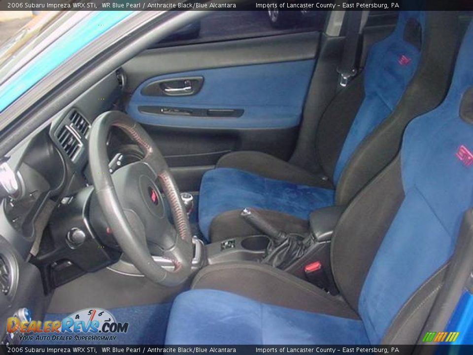 2006 Subaru Impreza WRX STi WR Blue Pearl / Anthracite Black/Blue Alcantara Photo #8