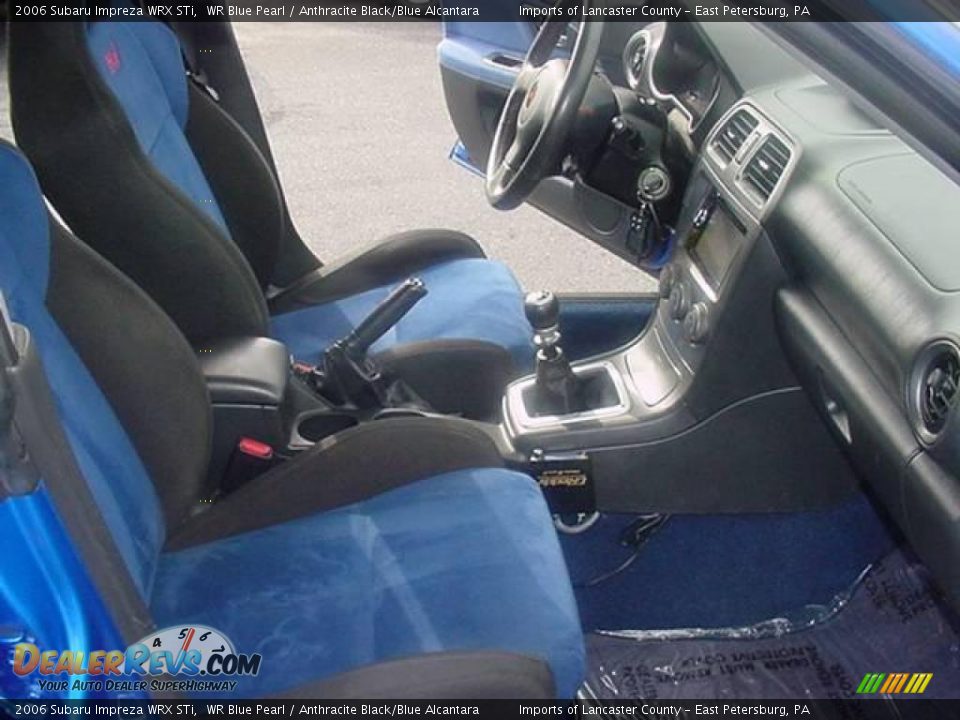 2006 Subaru Impreza WRX STi WR Blue Pearl / Anthracite Black/Blue Alcantara Photo #10