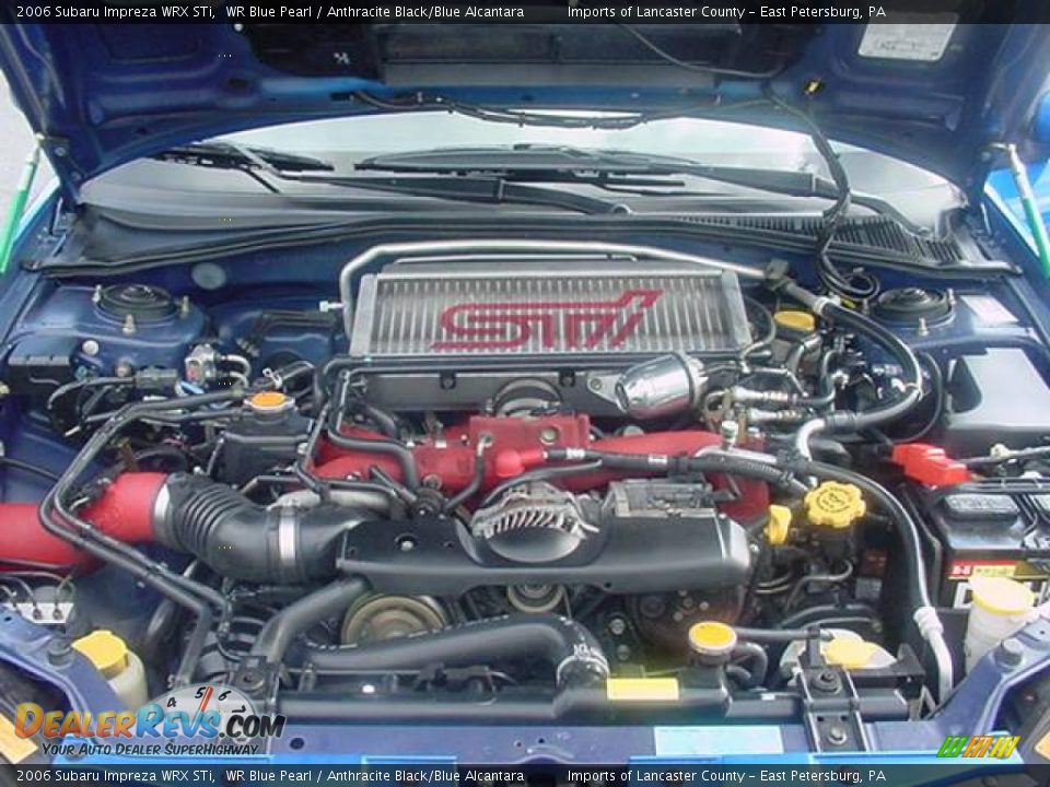 2006 Subaru Impreza WRX STi WR Blue Pearl / Anthracite Black/Blue Alcantara Photo #12