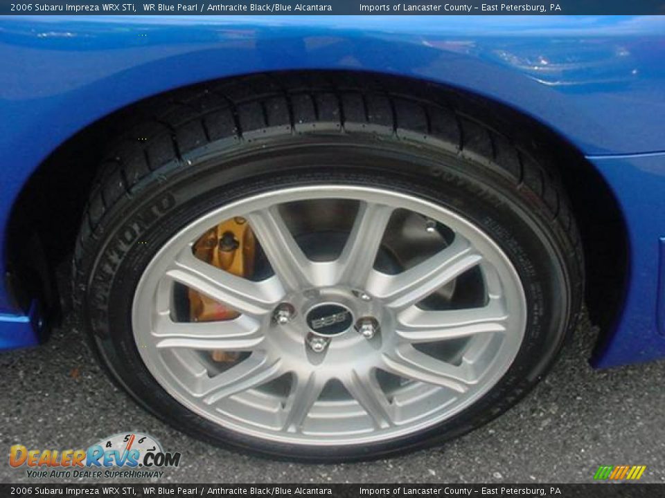 2006 Subaru Impreza WRX STi WR Blue Pearl / Anthracite Black/Blue Alcantara Photo #14