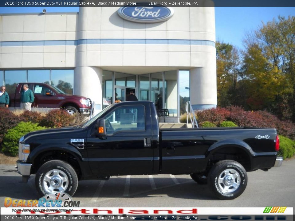 2010 Ford F350 Super Duty XLT Regular Cab 4x4 Black / Medium Stone Photo #1