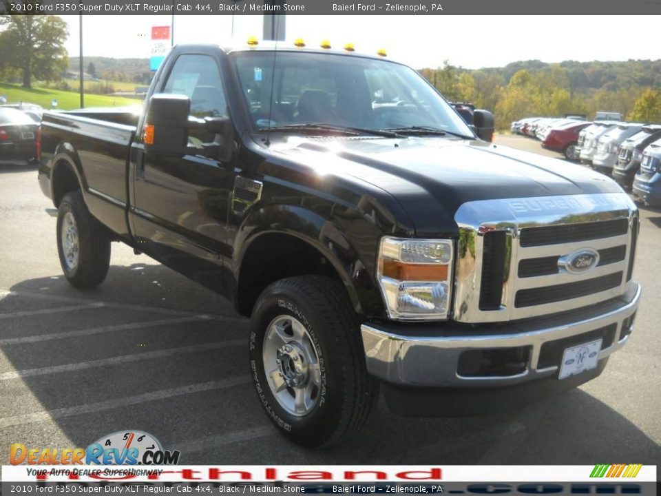 2010 Ford F350 Super Duty XLT Regular Cab 4x4 Black / Medium Stone Photo #4