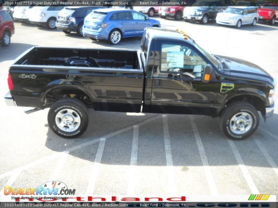 2010 Ford F350 Super Duty XLT Regular Cab 4x4 Black / Medium Stone Photo #5