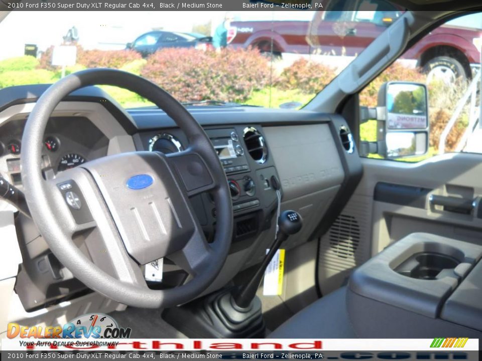 2010 Ford F350 Super Duty XLT Regular Cab 4x4 Black / Medium Stone Photo #10