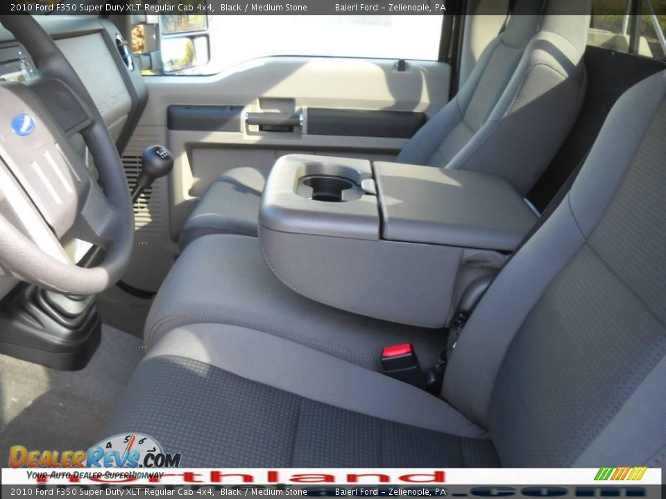 2010 Ford F350 Super Duty XLT Regular Cab 4x4 Black / Medium Stone Photo #11