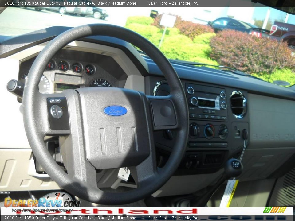 2010 Ford F350 Super Duty XLT Regular Cab 4x4 Black / Medium Stone Photo #15