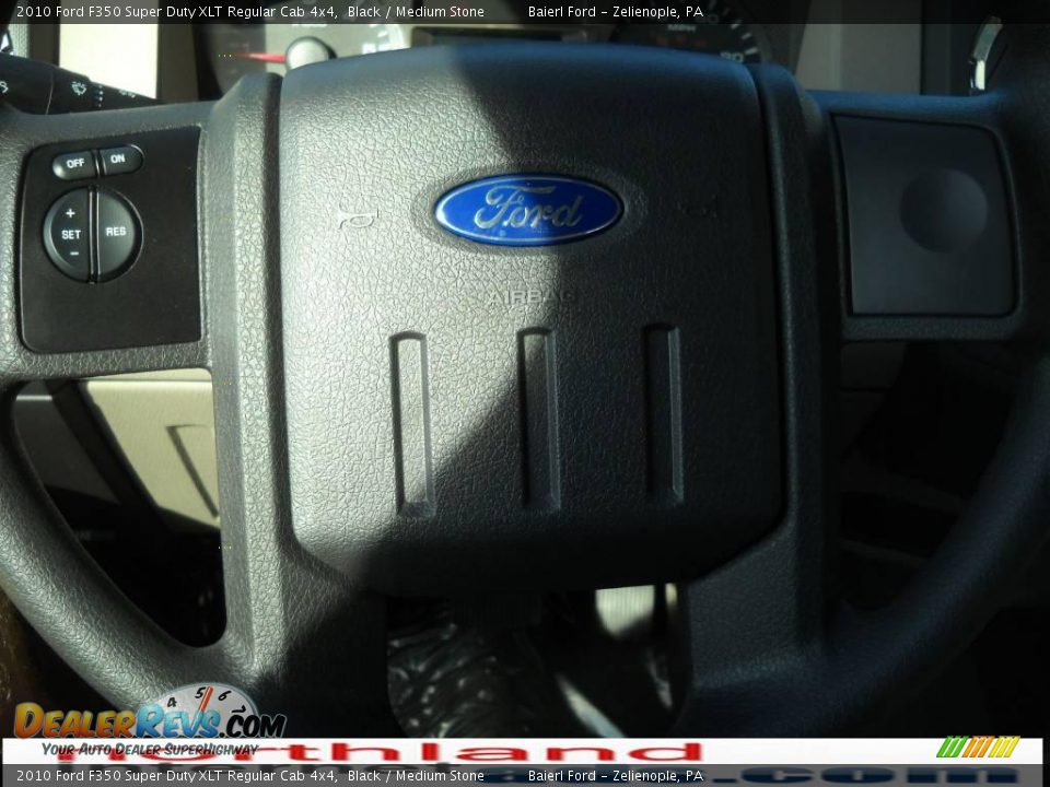 2010 Ford F350 Super Duty XLT Regular Cab 4x4 Black / Medium Stone Photo #19