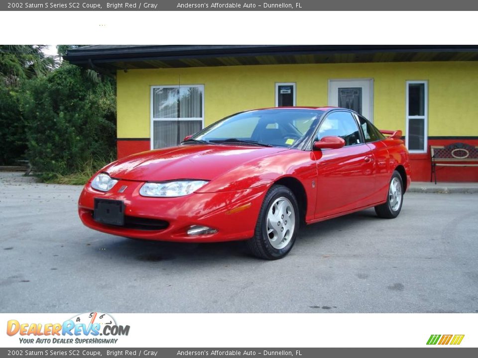 2002 Saturn S Series SC2 Coupe Bright Red / Gray Photo #1