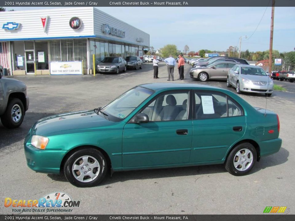 2001 Hyundai Accent GL Sedan Jade Green / Gray Photo #1
