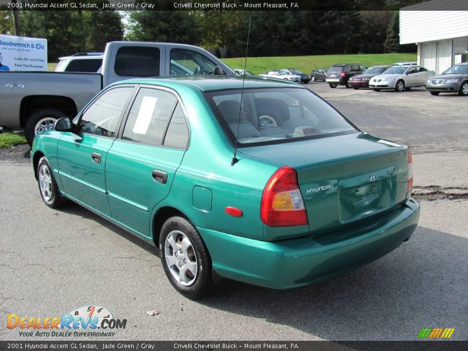 2001 Hyundai Accent GL Sedan Jade Green / Gray Photo #4