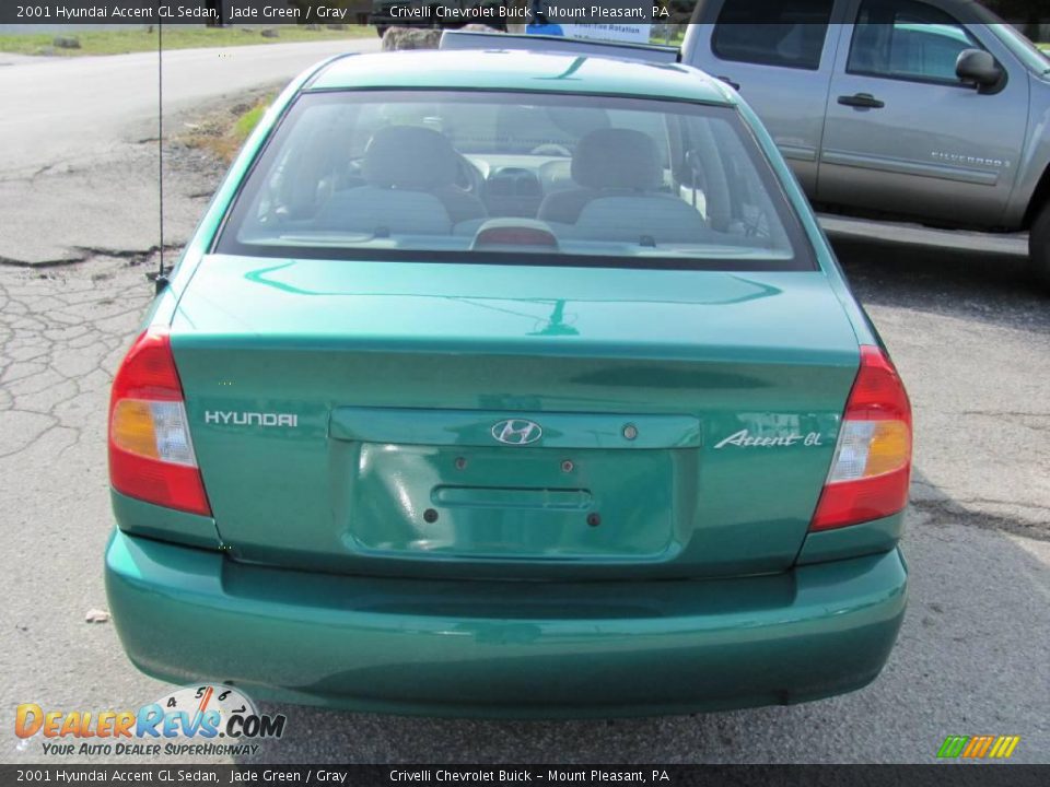 2001 Hyundai Accent GL Sedan Jade Green / Gray Photo #5