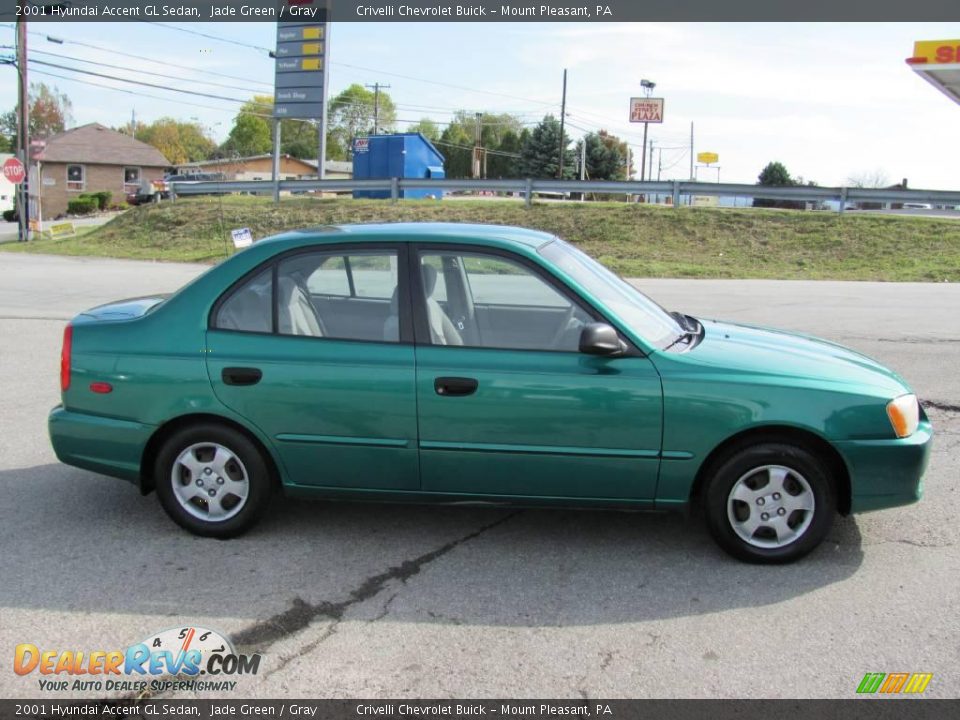 2001 Hyundai Accent GL Sedan Jade Green / Gray Photo #8