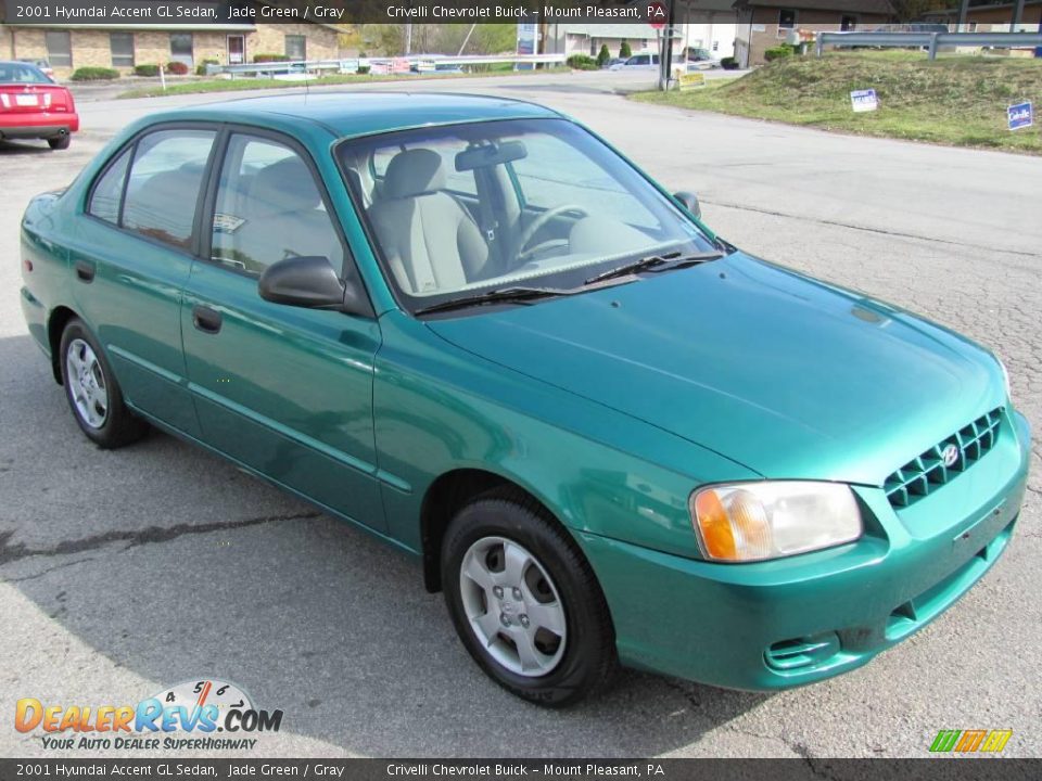2001 Hyundai Accent GL Sedan Jade Green / Gray Photo #9