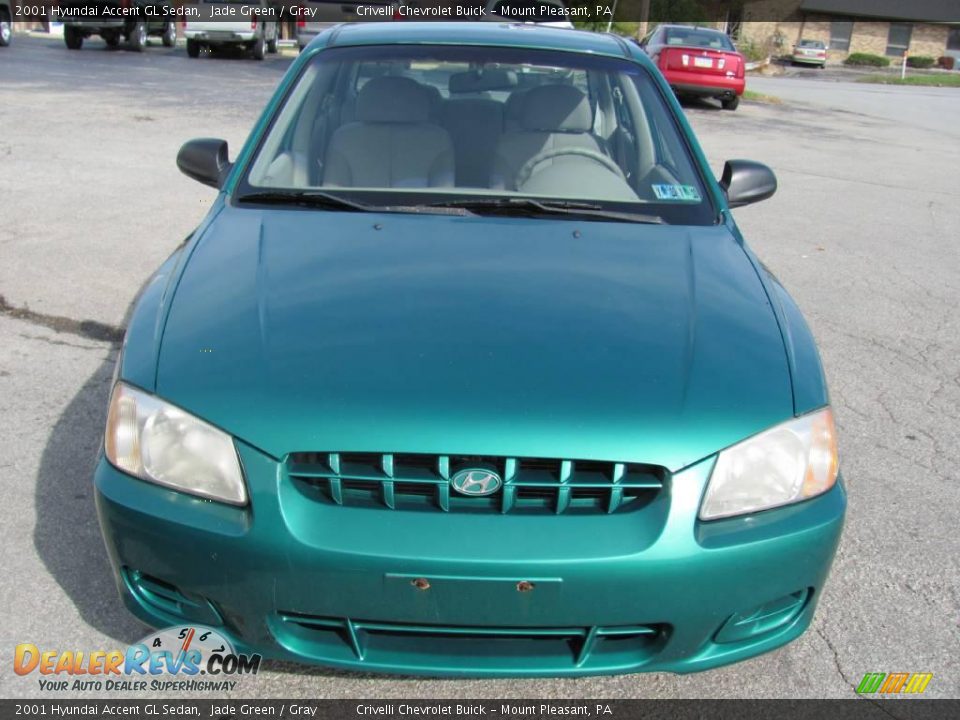 2001 Hyundai Accent GL Sedan Jade Green / Gray Photo #10