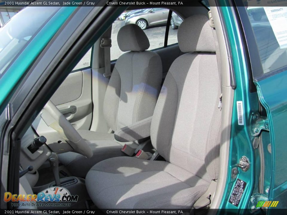 2001 Hyundai Accent GL Sedan Jade Green / Gray Photo #13
