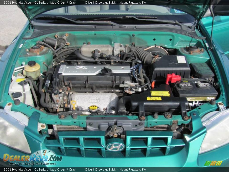 2001 Hyundai Accent GL Sedan Jade Green / Gray Photo #22