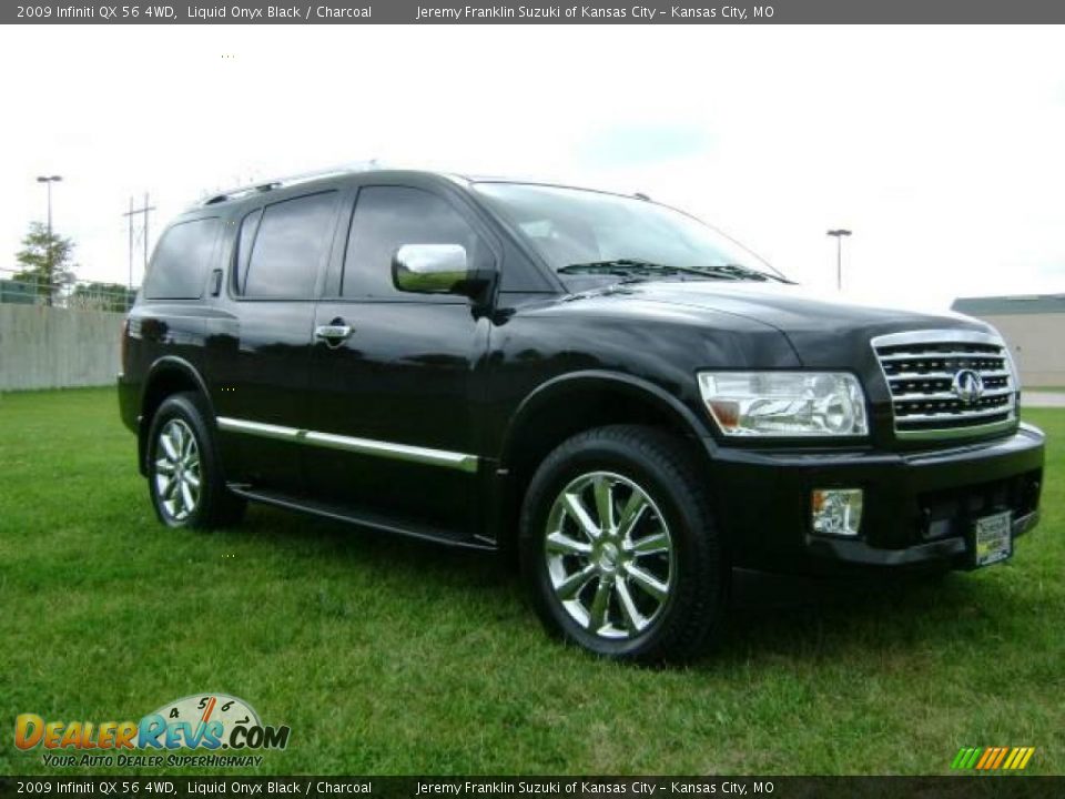 2009 Infiniti QX 56 4WD Liquid Onyx Black / Charcoal Photo #1