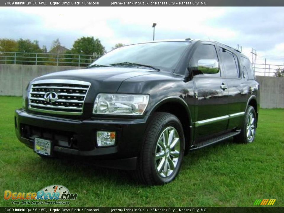 2009 Infiniti QX 56 4WD Liquid Onyx Black / Charcoal Photo #2