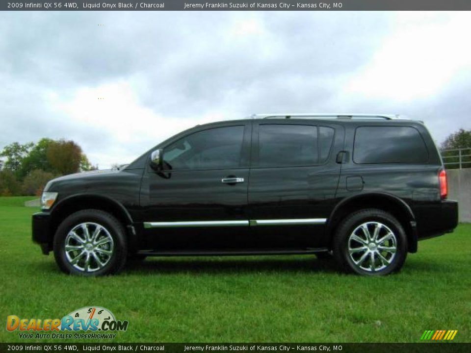2009 Infiniti QX 56 4WD Liquid Onyx Black / Charcoal Photo #4
