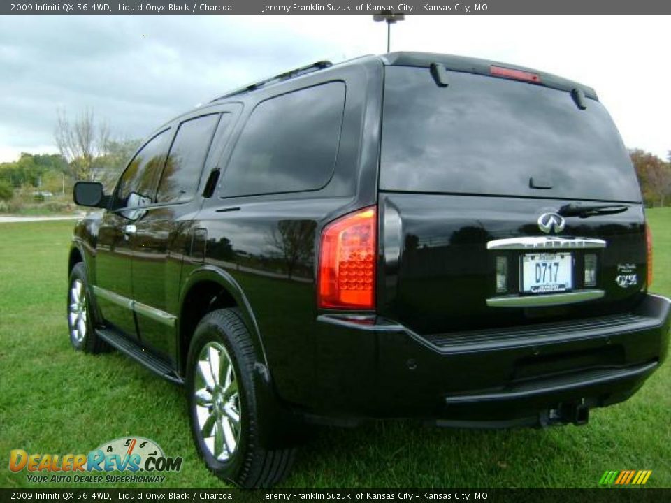 2009 Infiniti QX 56 4WD Liquid Onyx Black / Charcoal Photo #6