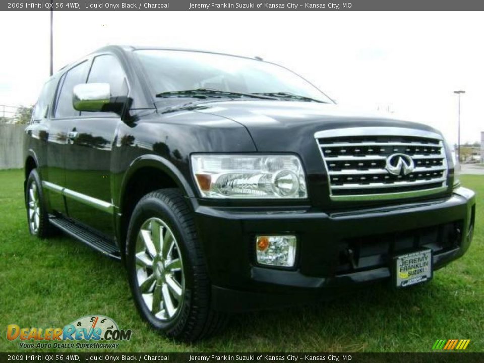 2009 Infiniti QX 56 4WD Liquid Onyx Black / Charcoal Photo #35