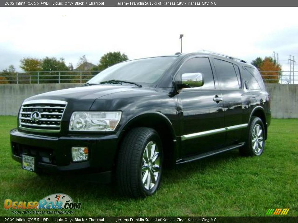 2009 Infiniti QX 56 4WD Liquid Onyx Black / Charcoal Photo #36