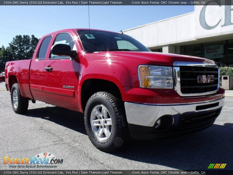 2009 GMC Sierra 1500 SLE Extended Cab Fire Red / Dark Titanium/Light Titanium Photo #2