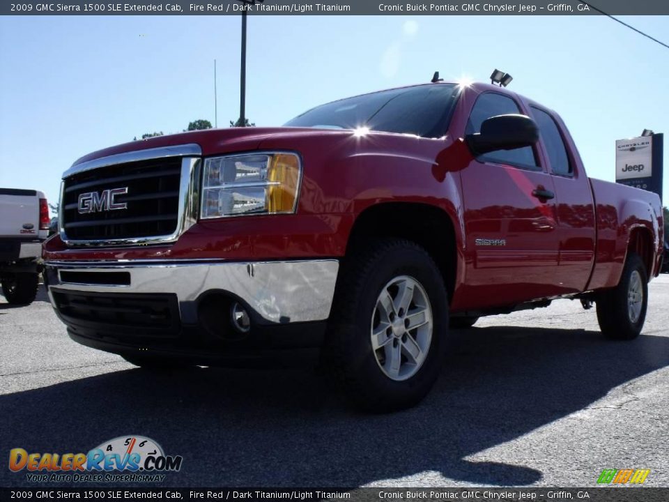 2009 GMC Sierra 1500 SLE Extended Cab Fire Red / Dark Titanium/Light Titanium Photo #4