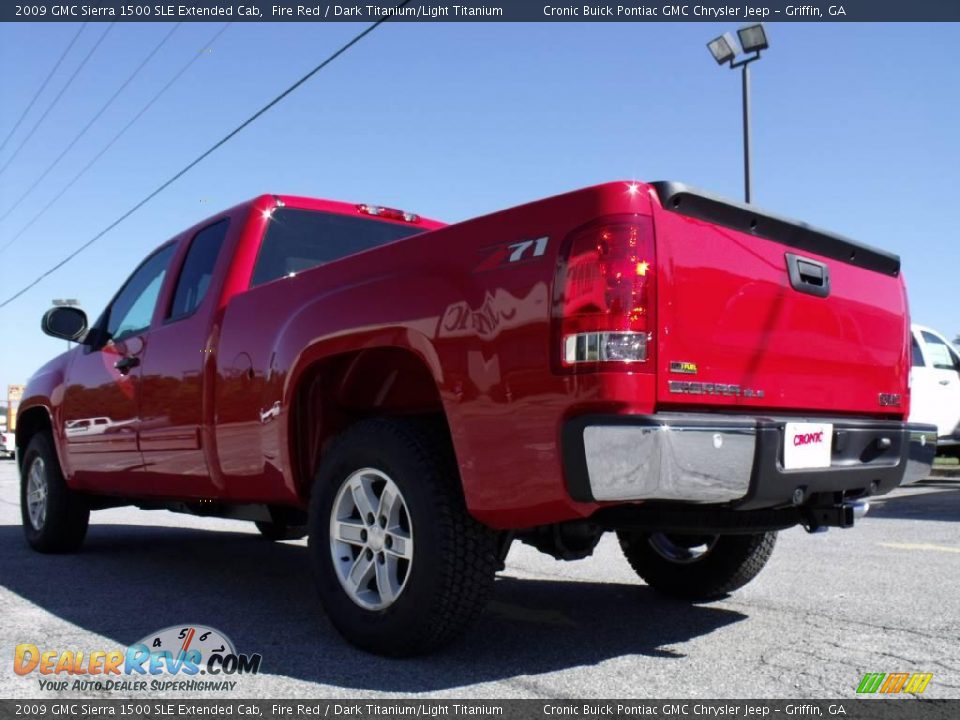 2009 GMC Sierra 1500 SLE Extended Cab Fire Red / Dark Titanium/Light Titanium Photo #6