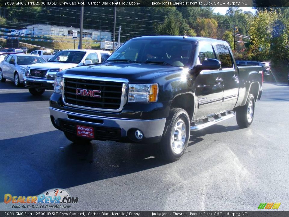 2009 GMC Sierra 2500HD SLT Crew Cab 4x4 Carbon Black Metallic / Ebony Photo #4