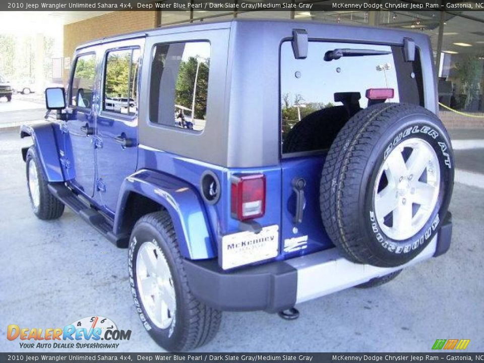 2010 Jeep Wrangler Unlimited Sahara 4x4 Deep Water Blue Pearl / Dark Slate Gray/Medium Slate Gray Photo #2