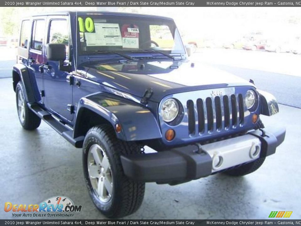 2010 Jeep Wrangler Unlimited Sahara 4x4 Deep Water Blue Pearl / Dark Slate Gray/Medium Slate Gray Photo #5