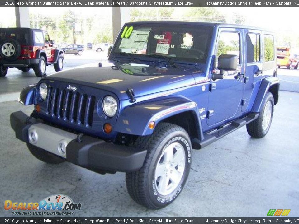 2010 Jeep Wrangler Unlimited Sahara 4x4 Deep Water Blue Pearl / Dark Slate Gray/Medium Slate Gray Photo #6