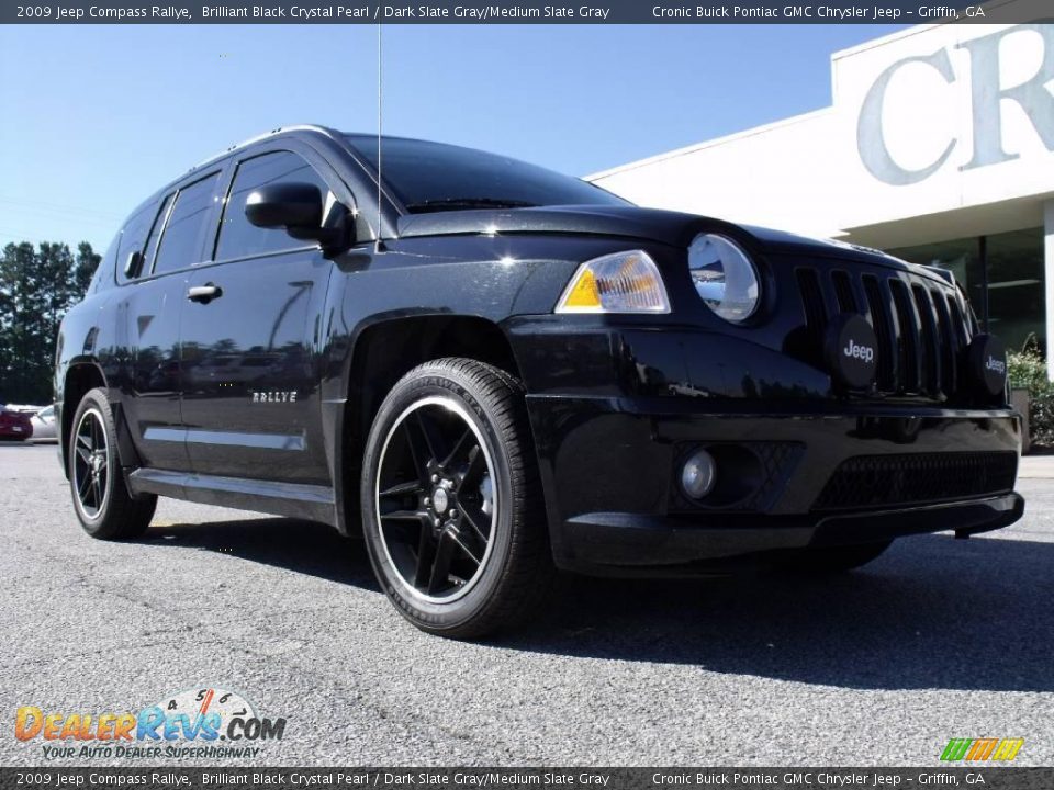 2009 Jeep Compass Rallye Brilliant Black Crystal Pearl / Dark Slate Gray/Medium Slate Gray Photo #2