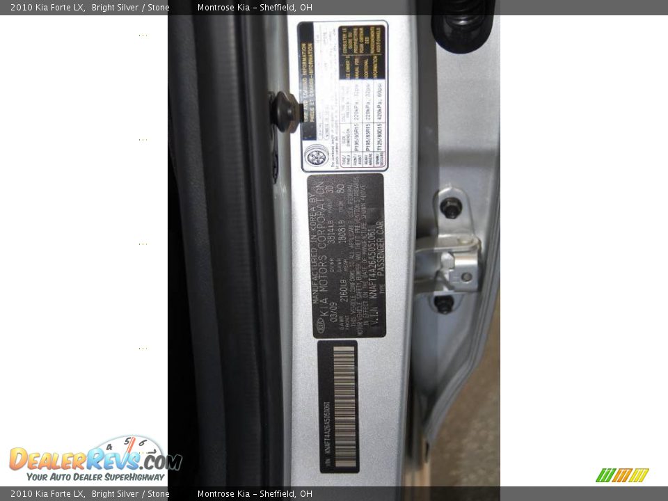 2010 Kia Forte LX Bright Silver / Stone Photo #33
