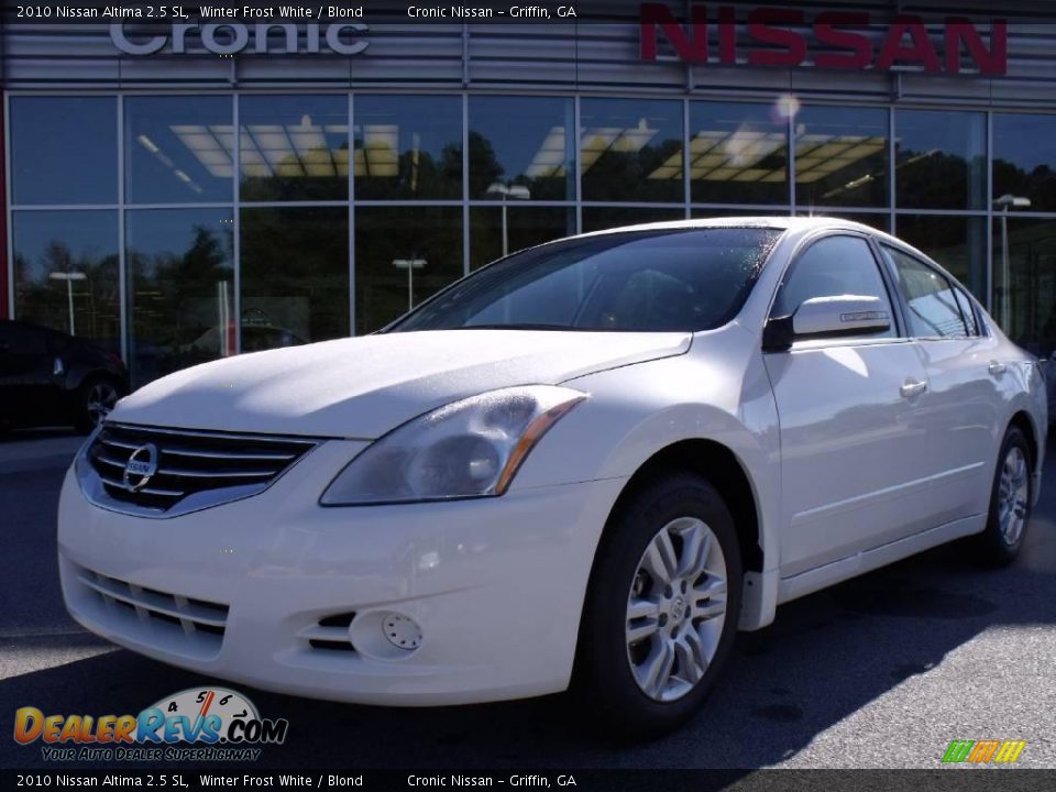 2010 Nissan Altima 2.5 SL Winter Frost White / Blond Photo #1