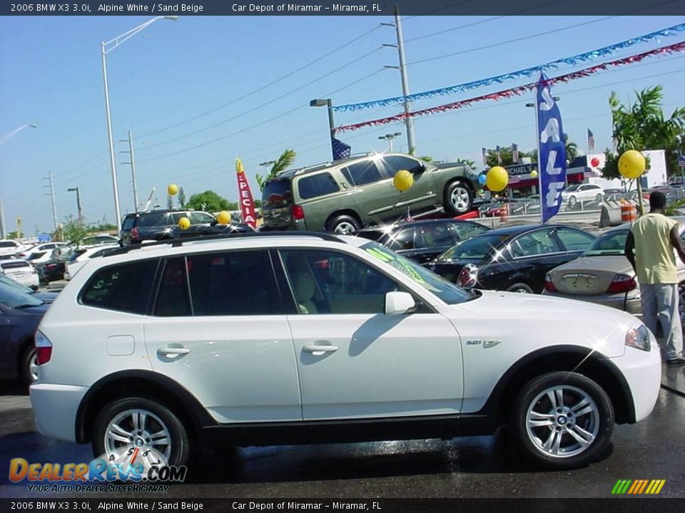 2006 BMW X3 3.0i Alpine White / Sand Beige Photo #2
