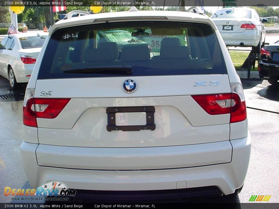 2006 BMW X3 3.0i Alpine White / Sand Beige Photo #4