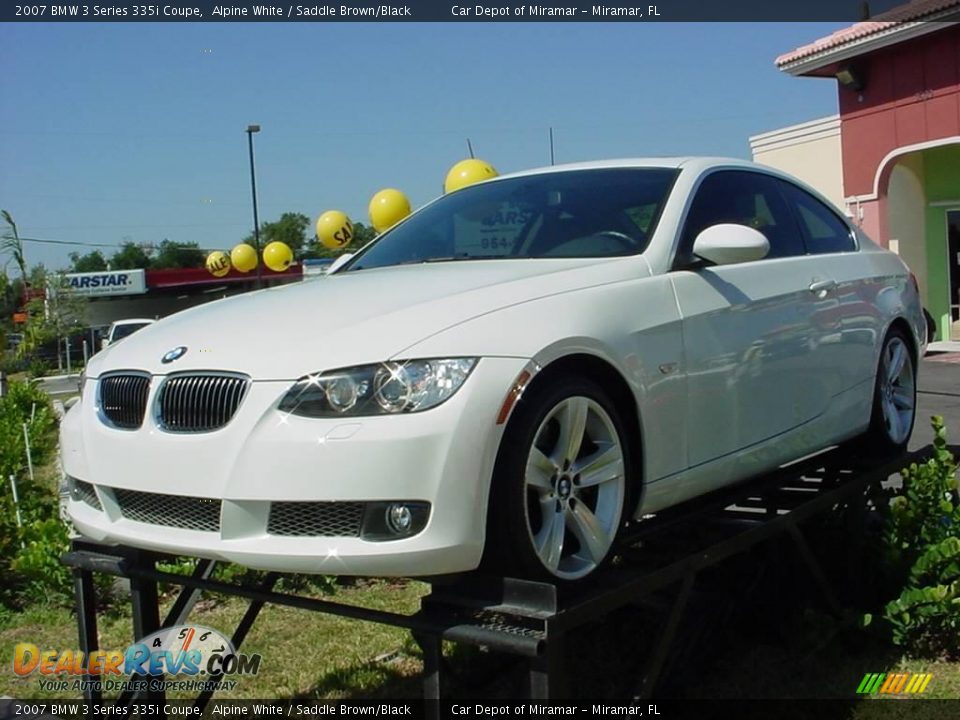 2007 BMW 3 Series 335i Coupe Alpine White / Saddle Brown/Black Photo #1